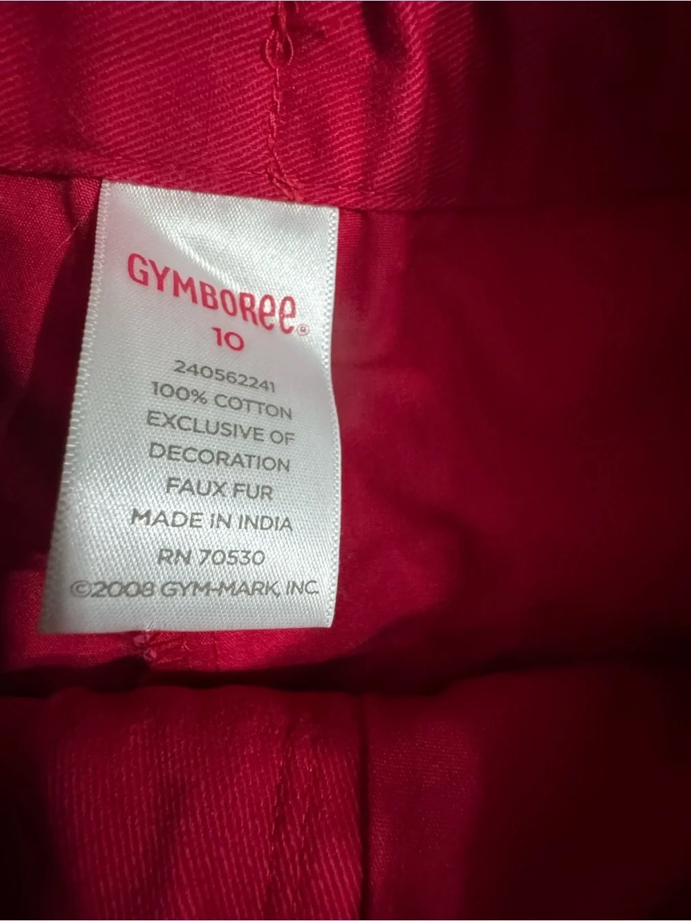 Gymboree Bright Red Cotton skort with puppy at the hem